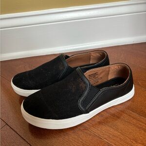 Sugar Black Slip-On Shoes with White Soles